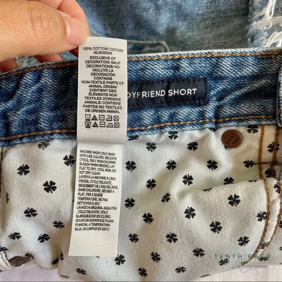 LUCKY BRAND The Boyfriend Distressed Denim Jean Shorts | 4 / 27 - Picture 8 of 10
